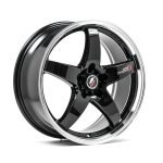 LENSO D1R 18x8 ET45 5x115 GLOSS BLACK & POLISHED
