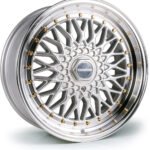 Dare DRRS 18x8 ET35 5x100/5x112 Silver Polished / Gold Rivets