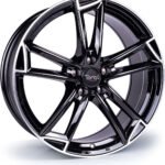 Targa TG3 19x8.5 ET28 5x112 Gloss Black / Polished Lip