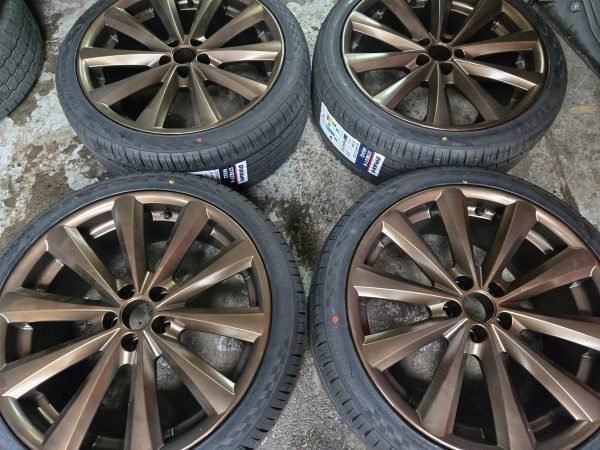 18" GENUINE ALLESSIO  ALLOY WHEELS / NEW TYRES   - 5 X 100 FITMENT   - VOLKSWAGEN / AUDI ETC - Image 1