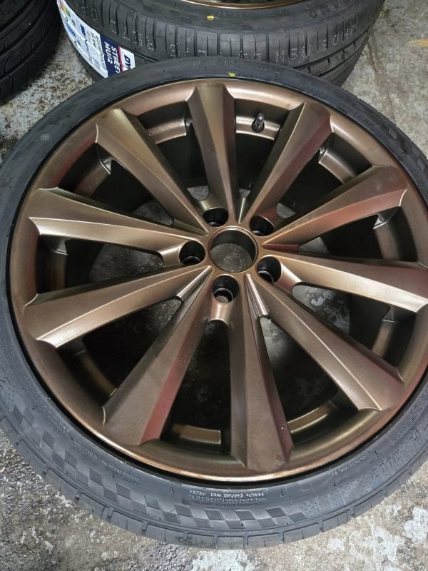 18" GENUINE ALLESSIO  ALLOY WHEELS / NEW TYRES   - 5 X 100 FITMENT   - VOLKSWAGEN / AUDI ETC - Image 4
