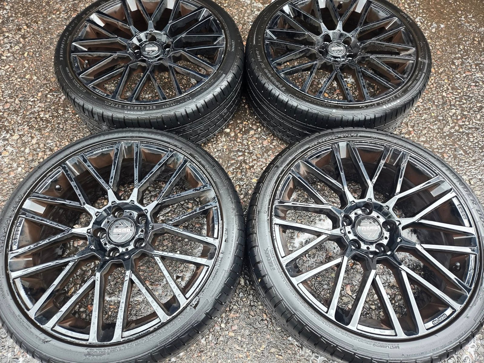 515502968_24413485781678810_8659894075344000418_n 20" MOMO REVENGE ALLOY WHEELS / TYRES - BLACK - 5 X 120 - VOLKSWAGEN T5 / T6 FITMENT - Image 1