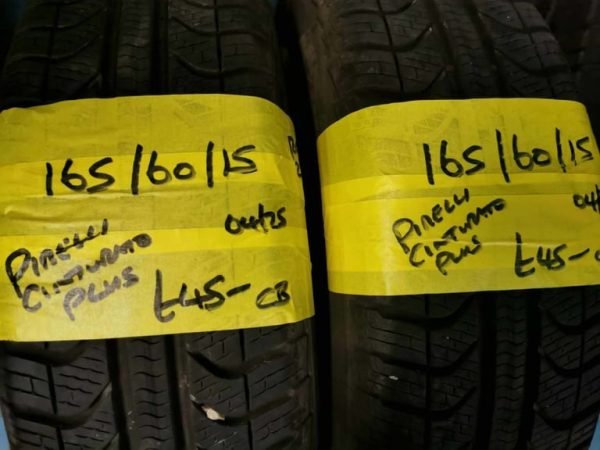 165 / 60 / 15 PIRELLI CINTURAT PLUS TYRES - TWO AVAILABLE - Image 1
