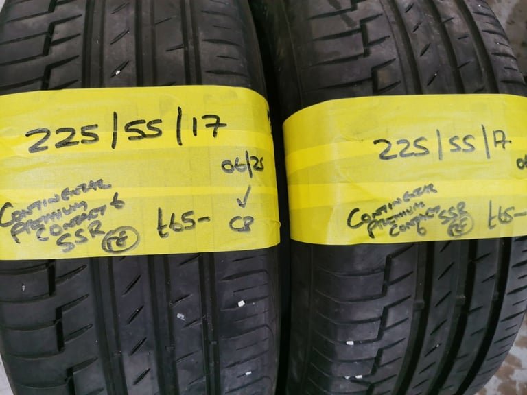 225 / 55 / 17 CONTINENTAL PREMIUM CONTACT 6 SSR RUNFLAT TYRES