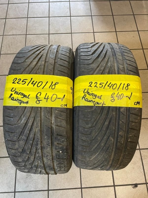 225 / 40 / 18 UNIROYAL RAINSPORT TYRES - TWO AVAILABLE - Image 1