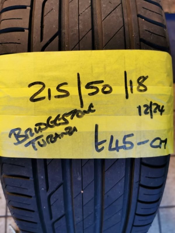 215 / 50 / 18 BRIDGESTONE TURANZA TYRE - FITTING AVAILABLE - Image 1
