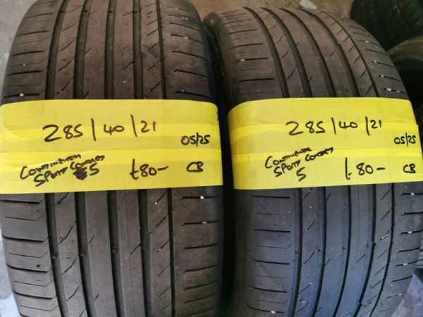 285 / 40 / 21 CONTINENTAL SPORT CONTACT 5 TYRES - TWO AVAILABLE - Image 1