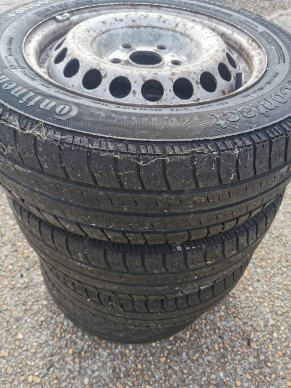 16" VOLKSWAGEN T5 STEEL WHEELS / TYRES - £20 EACH - Image 1