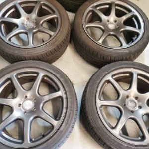 17" GENUINE BOLA B7 ALLOY WHEELS / TYRES -  GUNMETAL FINISH  - 5 X 100 FITMENT