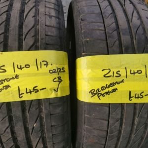 215 / 40 / 17 BRIDGESTONE POTENZA RE050A TYRES - TWO AVAILABLE