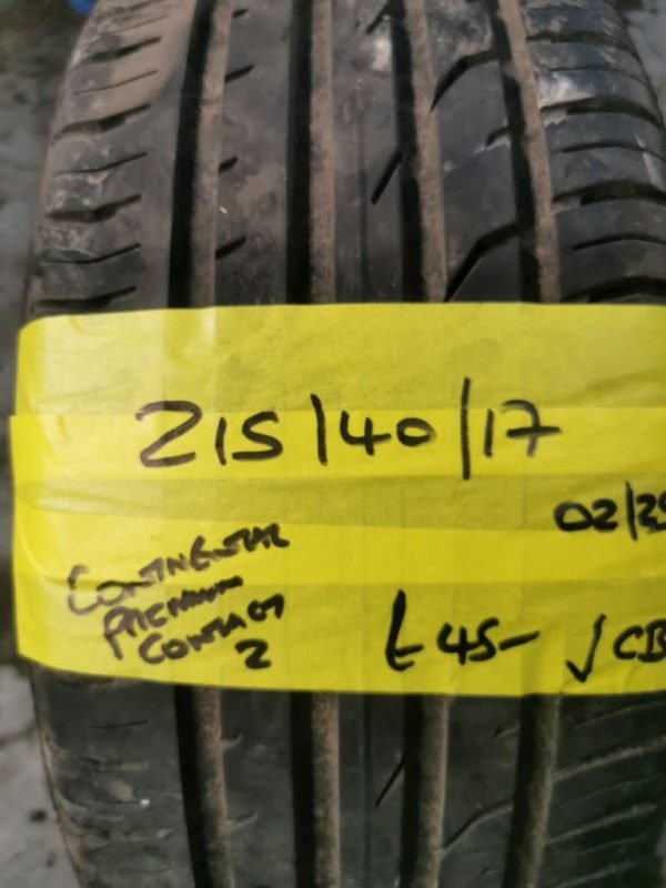 215 / 40 / 17 CONTINENTAL PREMIUM CONTACT 2 TYRE - FITTING AVAILABLE - Image 1