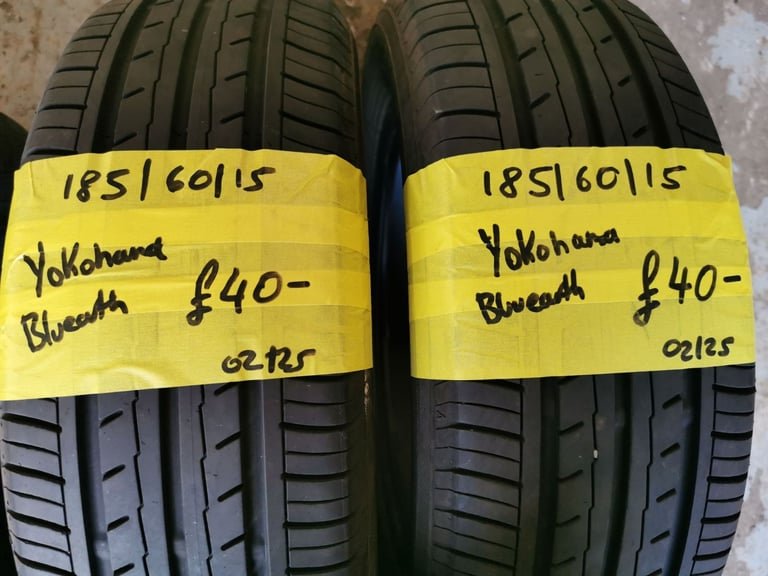 185 / 60 / 15 YOKOHAMA BLUE EARTH TYRES - TWO AVAILABLE