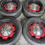 17" G P BANDED STEELS WITH MOON CENTRE CAPS  - 5 X 120 FITMENT  - VOLKSWAGEN T5 / T6 FITMENT