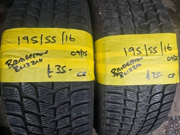 195 / 55 / 16 BRIDGESTONE BLIZZAK TYRES - TWO AVAILABLE - Image 1
