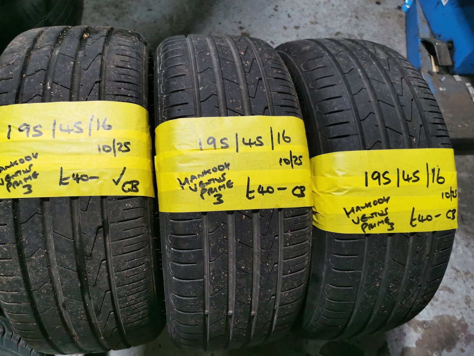 195 45 16 HANKOOK VENTUS 195 / 45 / 16 HANKOOK VENTUS PRIME 3 TYRES - THREE AVAILABLE - Image 1