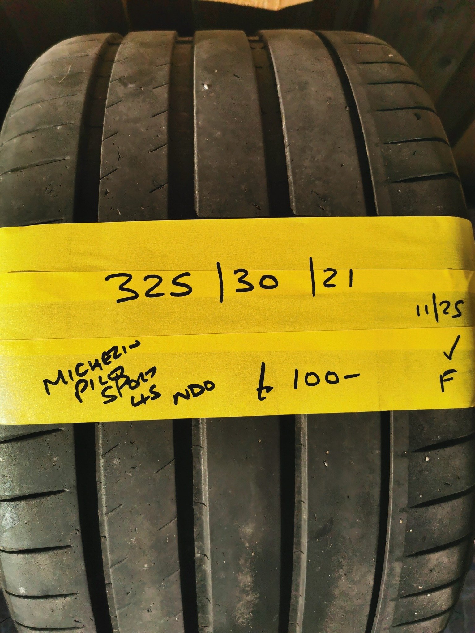 325 30 21 PS4S 325 / 30 / 21 MICHELIN PILOT SPORT 4 S TYRE- NDO - PORSCHE FITMENT - Image 1
