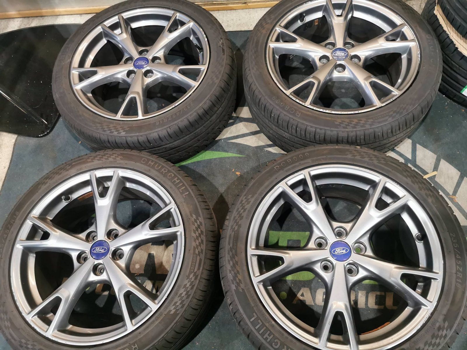 1 18" GENUINE FORD ST LINE ALLOY WHEELS / TYRES - 5 X 108 FITMENT - Image 1